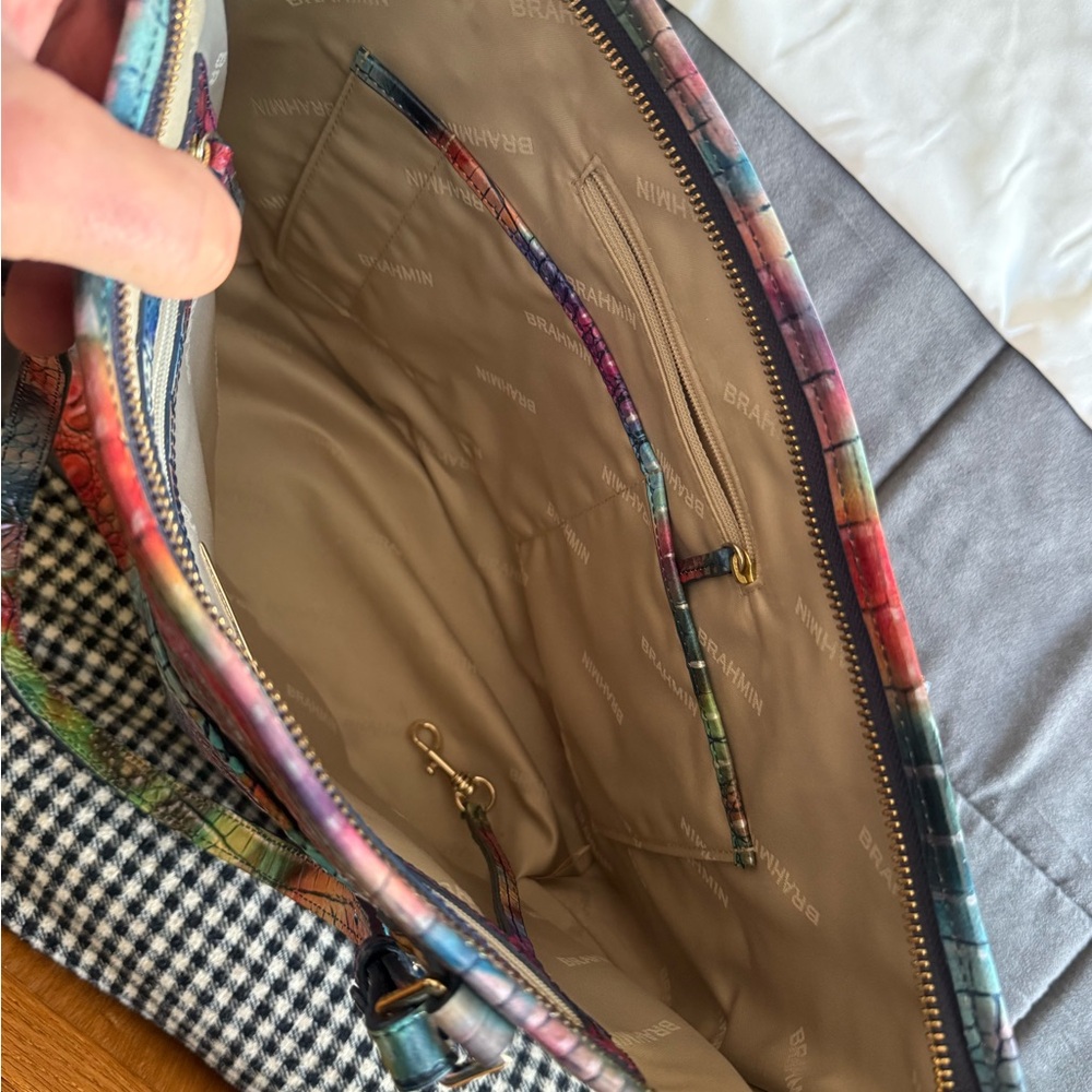 Rare BRAHMIN Awestruck Melbourne Medium Asher Leather Tote Bag Rainbow Multi HTF - Picture 10 of 14